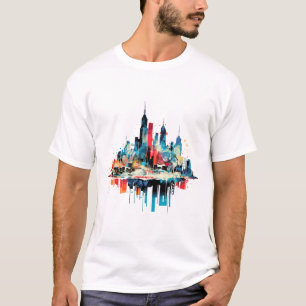 Camiseta City Skylines Urbain Mundo Divertido Vida Trabalho
