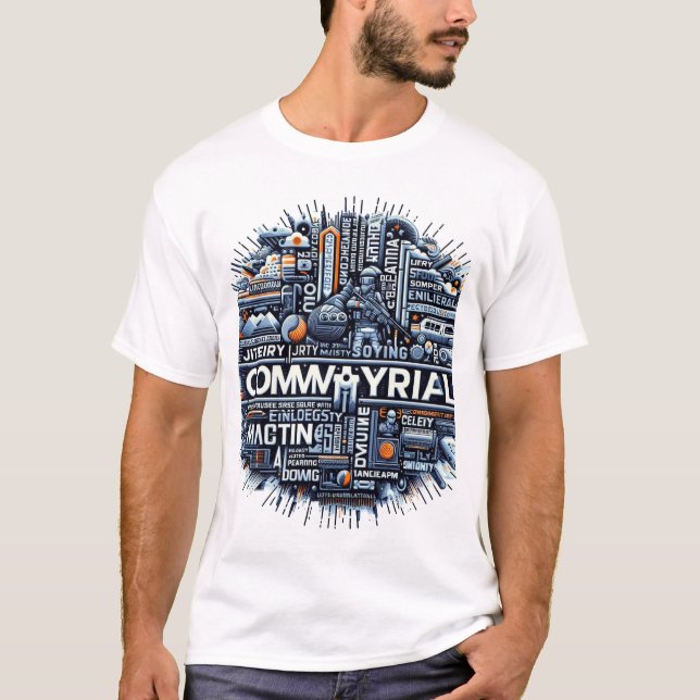 Camiseta Cityscape de Tipografia Dinâmica (Frente)