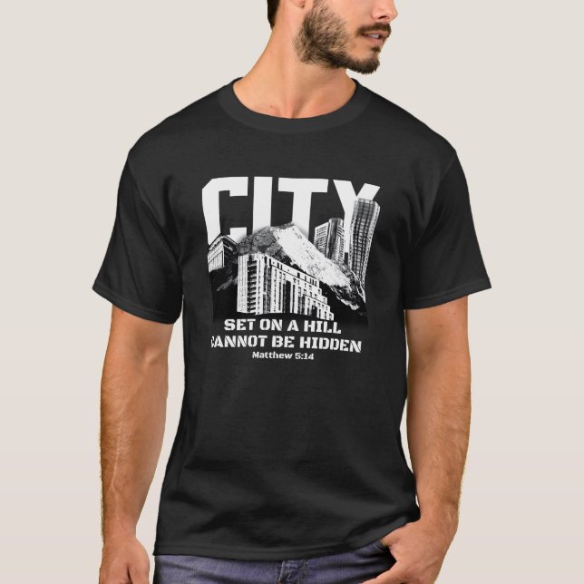 Camiseta Cityscape Mountain Quote Design friends (Frente)