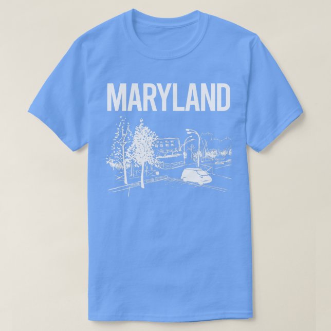 Camiseta Cityscape Sketch Maryland (Frente do Design)