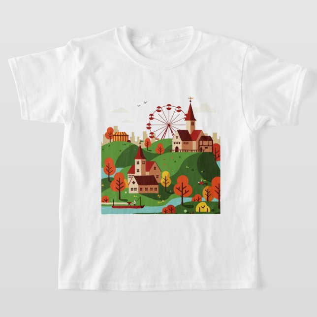 Camiseta Cityscape with Ferris wheel (Postura )