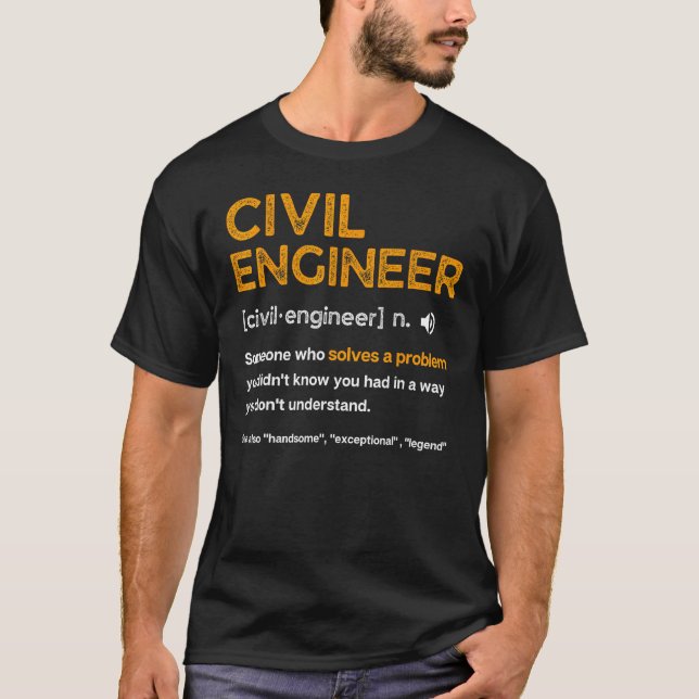 Camiseta Civil Engineer Funny Definition Engineering (Frente)
