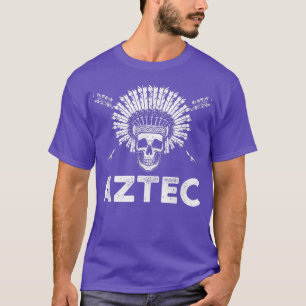 Camiseta Civilização Antiga do Esqueleto do Caveira Aztec 