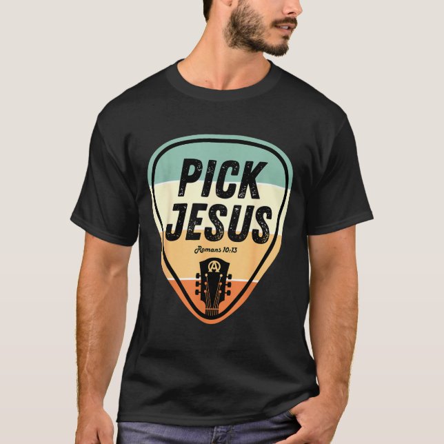 Camiseta Ck Jesus Shirt Funny Christian Music Guitar Ck Men (Frente)