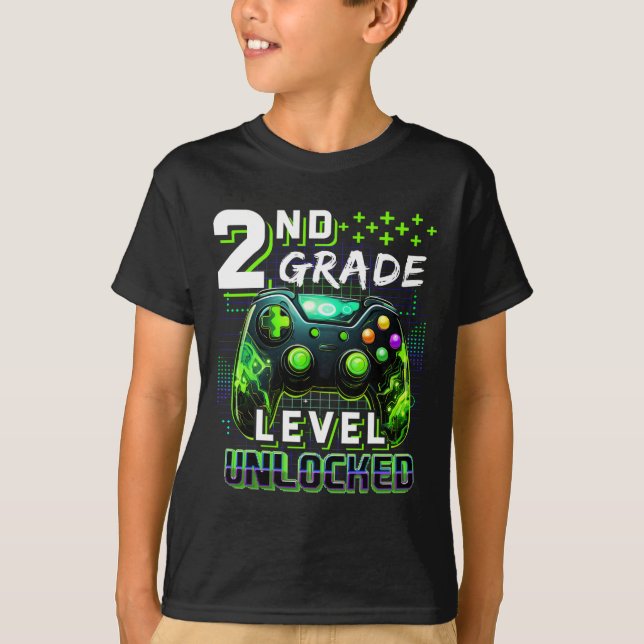Camiseta Ck To School 2nd Grade Boys Gamer First Day School (Frente)