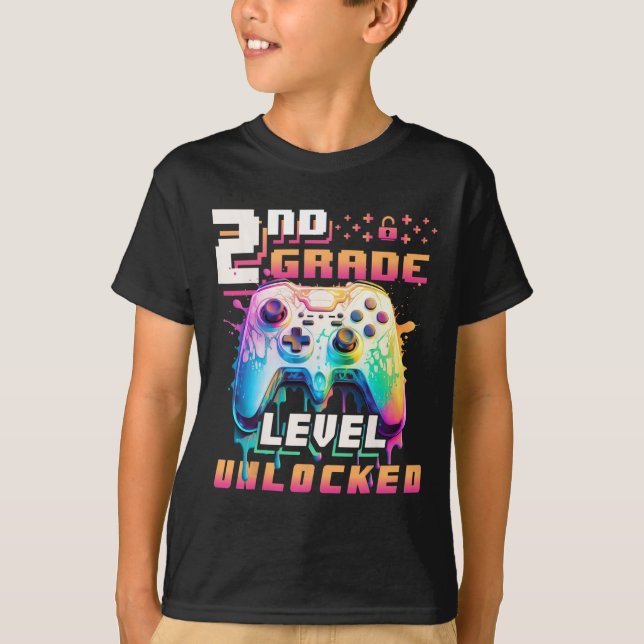 Camiseta Ck To School 2nd Grade Boys Gamer First Day School (Frente)