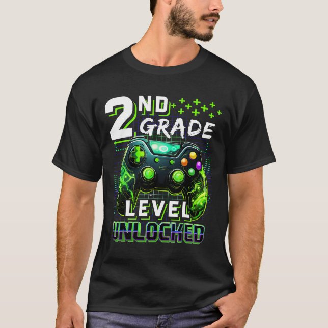Camiseta Ck To School 2nd Grade Boys Gamer First Day School (Frente)