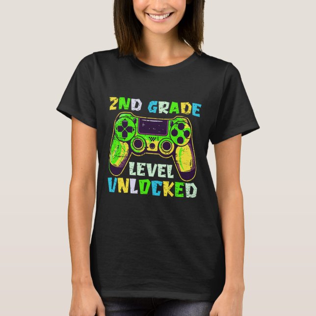 Camiseta Ck To School 2nd Grade Boys Gamer First Day Second (Frente)