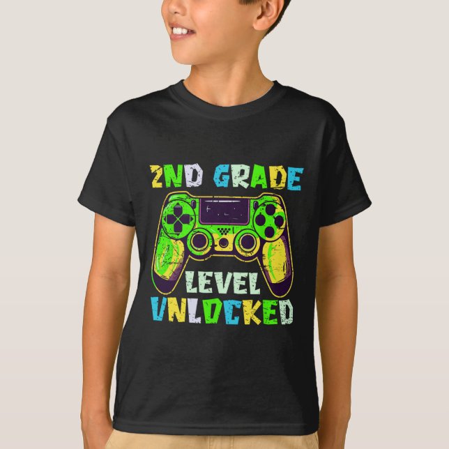 Camiseta Ck To School 2nd Grade Boys Gamer First Day Second (Frente)