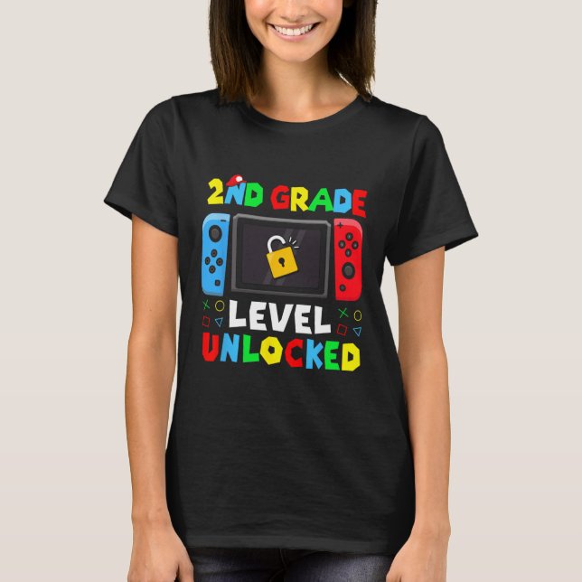 Camiseta Ck To School 2nd Grade Level Unlocked Gamer Kids B (Frente)