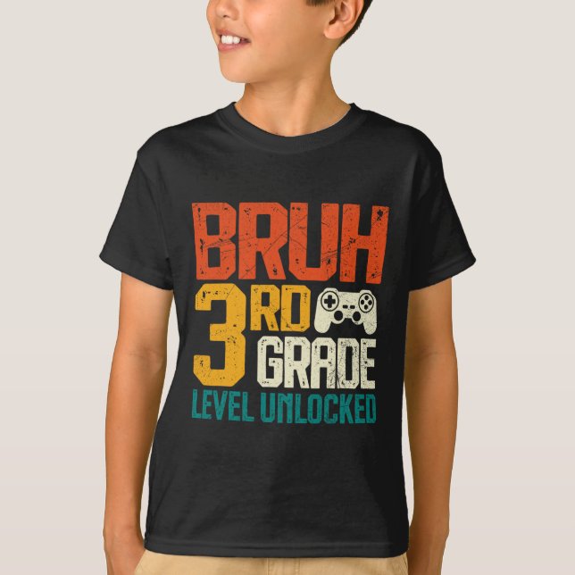 Camiseta Ck To School 3rd Grade Gamer Bruh 3rd Grade Level  (Frente)