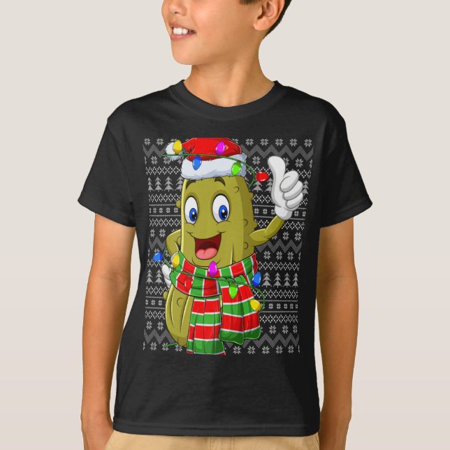 Camiseta Ckle Ugly Xmas Lighting Santa Ckle Christmas T Shi (Frente)