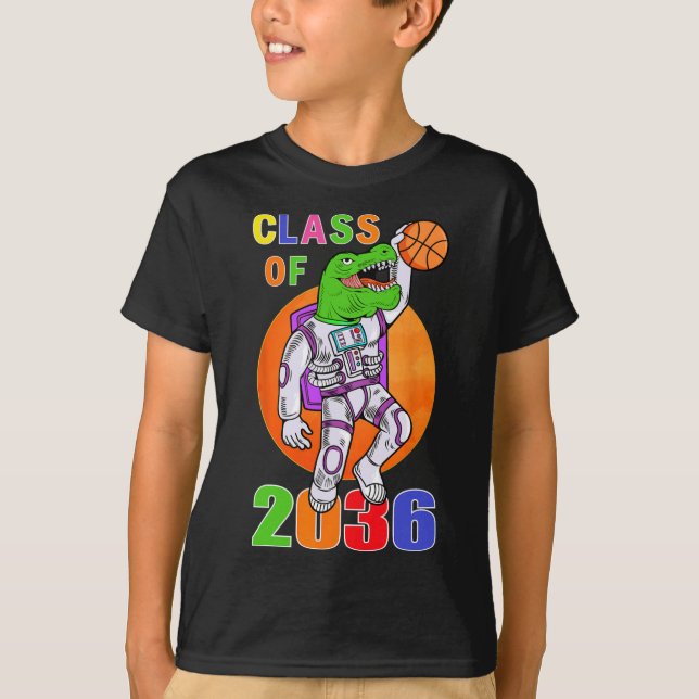 Camiseta Cl De 2036 Cresce Comigo Astronauta Dinossauro T-r (Frente)