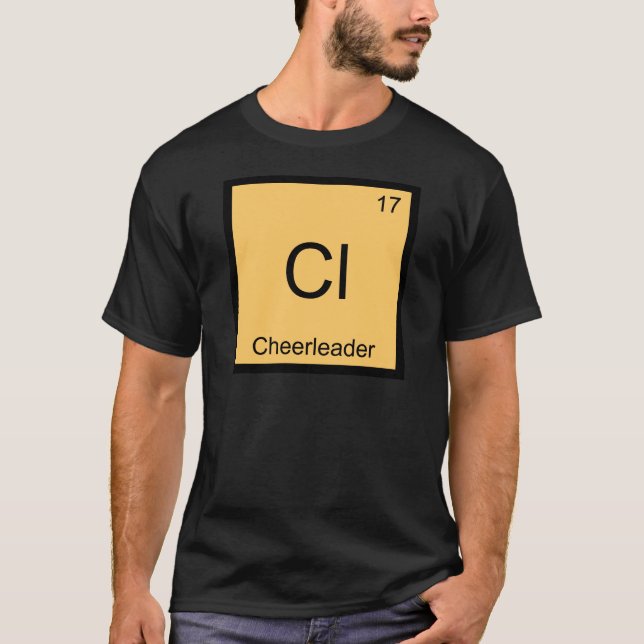 Camiseta Cl - Torcedora Engraçada Símbolo de Elemento Quími (Frente)