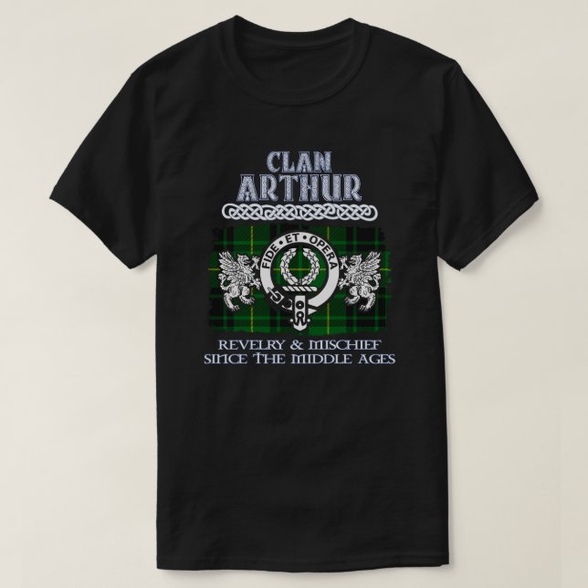 Camiseta Clã Arthur crest - Apelido escocês (Frente do Design)