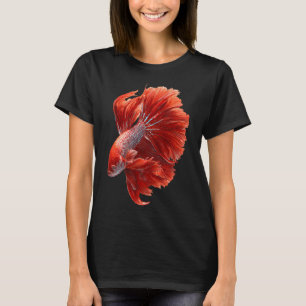 Camiseta Cla de Peixe Lutador Tailandês Veiltail Vermelho S