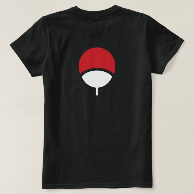 Camiseta Clã do Uchiha das mulheres (Verso do Design)