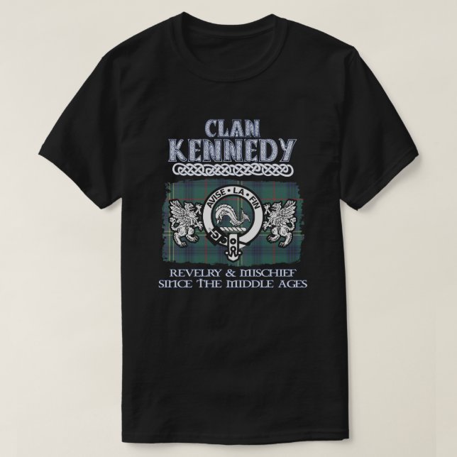 Camiseta Clã Kennedy crest clãs escoceses sobrenome escocês (Frente do Design)