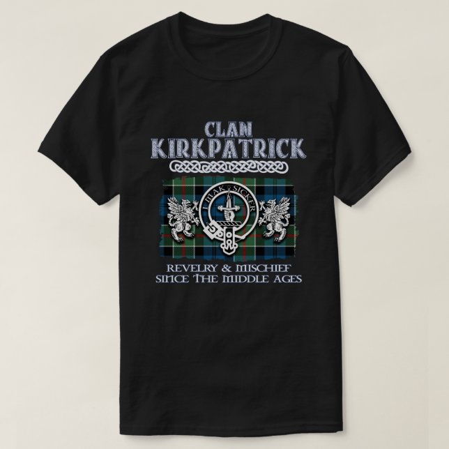 Camiseta Clã Kirkpatrick crest clãs escoceses sur (Frente do Design)