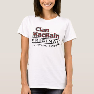 Camiseta Clã MacBain Vintage Personalize o Seu Ano de Nasci