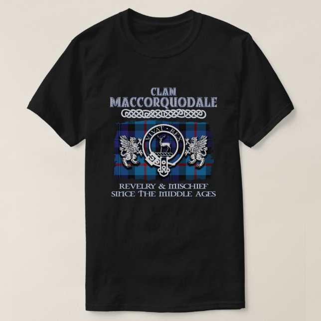 Camiseta Clã MacCorquodale crit escocês (Frente do Design)