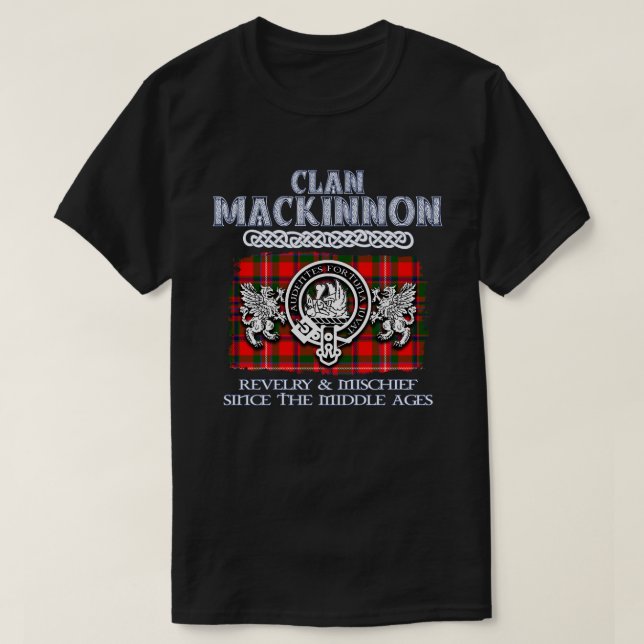 Camiseta Clã Mackinnon crest na Escócia (Frente do Design)
