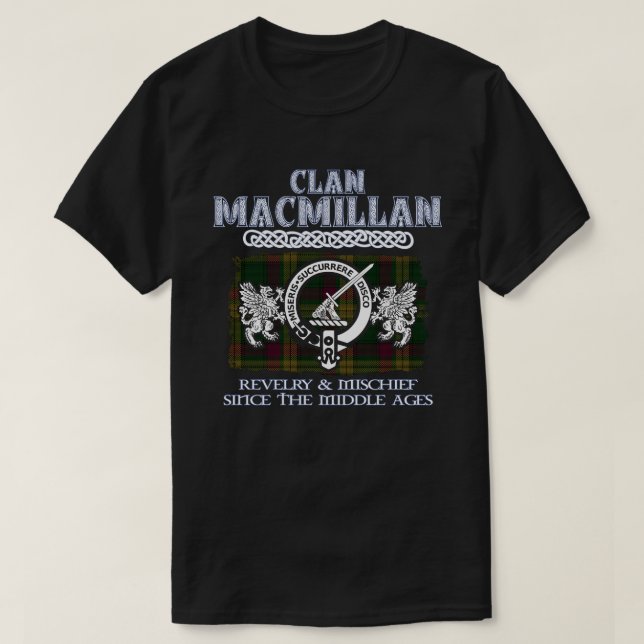 Camiseta Clã MacMillan crest na Escócia (Frente do Design)