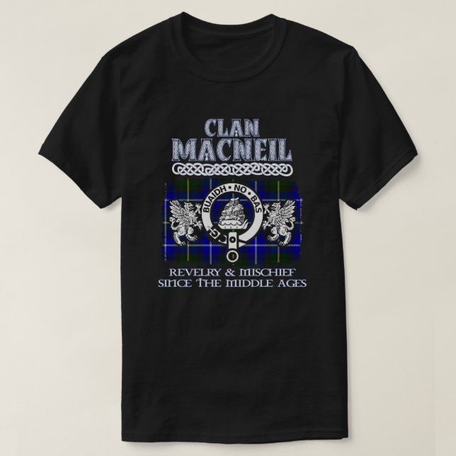Camiseta Clã MacNeil crest - Apelido escocês (Frente do Design)