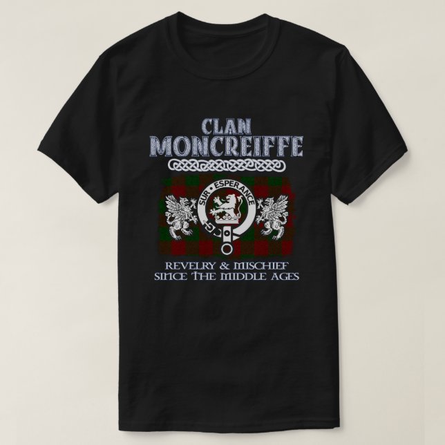 Camiseta Clã Moncreiffe cress clãs escoceses surn (Frente do Design)