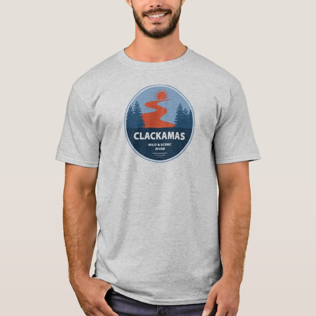 Camiseta Clackamas Wild e Scenic River Oregon (Frente)
