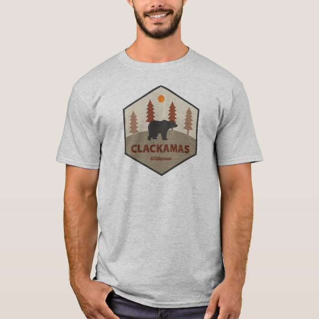 Camiseta Clackamas Wilderness Oregon Urso (Frente)