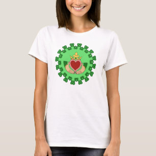 Camiseta Claddagh e Green Knotwork