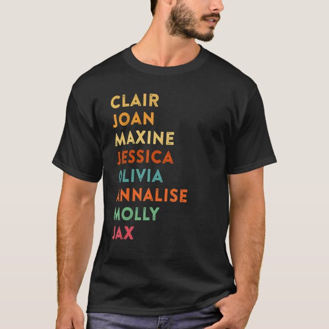 Camiseta Clair Joan Maxine Jessica Olivia Annalise Molly Ja (Frente)