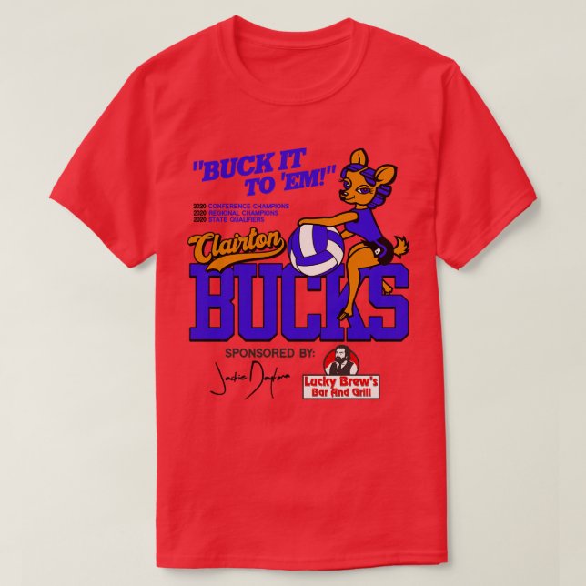 Camiseta Clairton Bucks Voleibol Jackie Daytona WWDITS (Frente do Design)