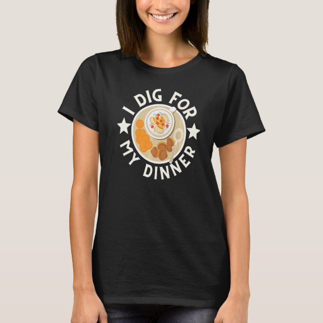 Camiseta Clam E Caranguejo Desenterrando Eu Descanso Para O (Frente)