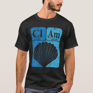 Camiseta Clam Periódicos Elementos de Mesa Marisco Marisco