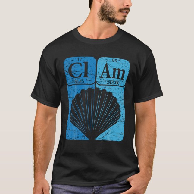 Camiseta Clam Periódicos Elementos de Mesa Marisco Marisco (Frente)