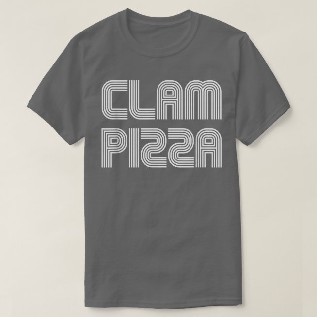 Camiseta Clam Pizza Vintage Retro 70s 80s Engraçado (Frente do Design)