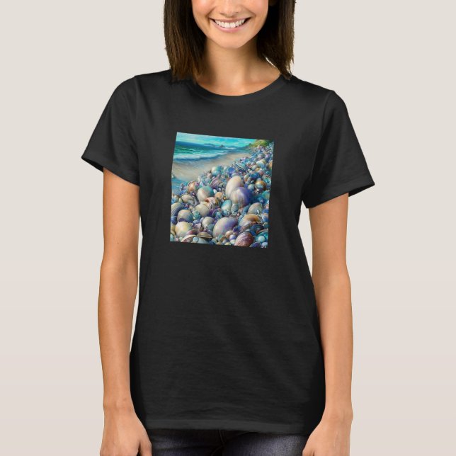 Camiseta Clam Seashell Shell Collector Beach Ocean Coastal  (Frente)