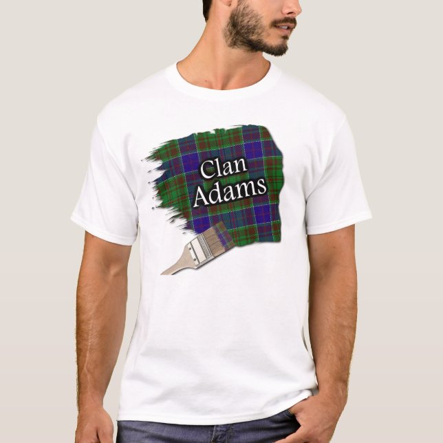 Camiseta Clan Adams Scottish Tartan Paint Shirt (Frente)