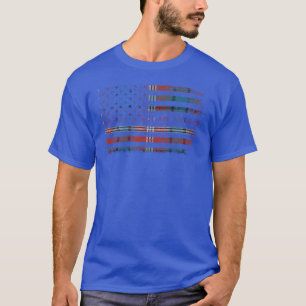 Camiseta Clan Ainslie Scottish Tartan US flag kilt Scotland
