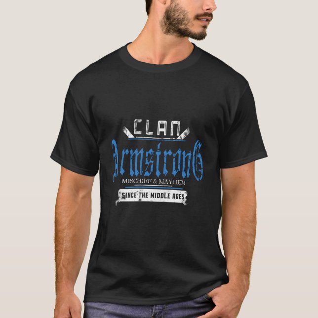 Camiseta Clan Armstrong Mishead E Mayhem Desde O Middl (Frente)