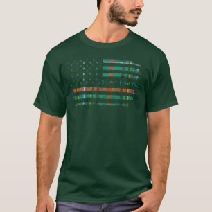 Camiseta Clan Bissett Scottish Tartan US flag kilt Scotland