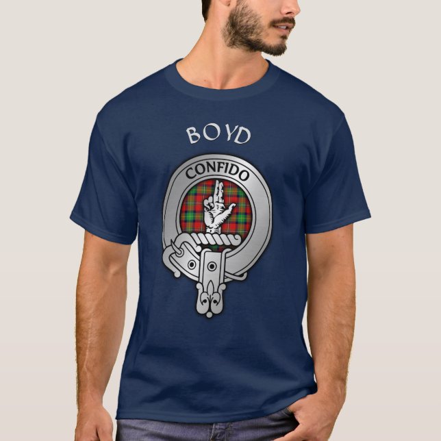 Camiseta Clan Boyd Crest e Tartan (Frente)