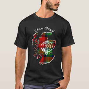 Camiseta Clan Boyd Surname Sobrenome Scottish Tartan Map Cr