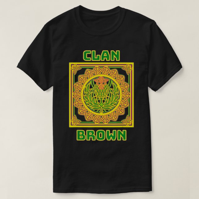 Camiseta Clan Brown Scottish Celtic Thistle  (Frente do Design)