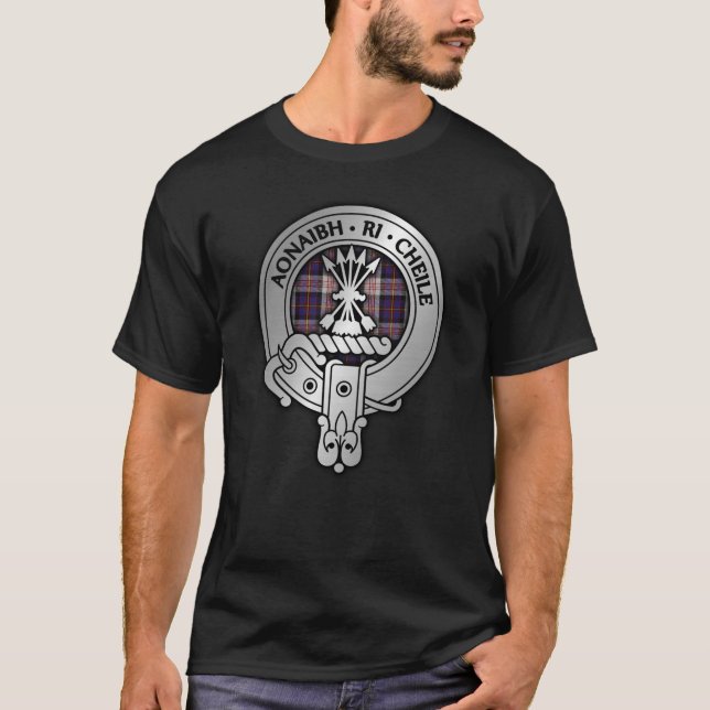 Camiseta Clan Cameron Crest & Erracht Dress Tartan (Frente)