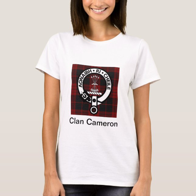 Camiseta Clan Cameron Crest & Tartan (Frente)