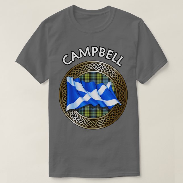 Camiseta Clan Campbell Crest Tartan Knot (Frente do Design)
