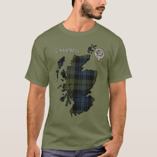 Camiseta Clan Campbell Crest & Tartan Map